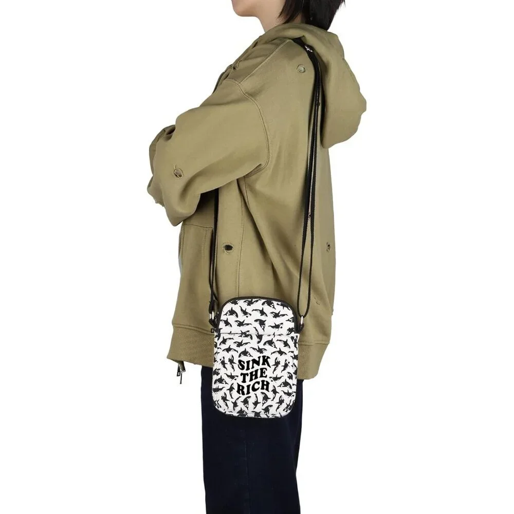 Small Canvas Crossbody Bag Orca Whale Gift for Animal Lovers Perfect for Daily U - Picture 6 of 7